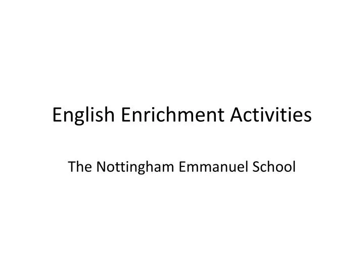 english enrichment activities