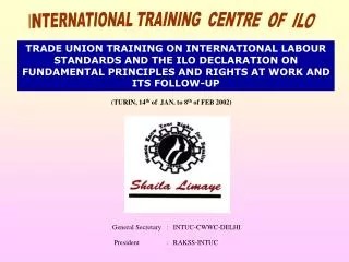 INTERNATIONAL TRAINING CENTRE OF ILO