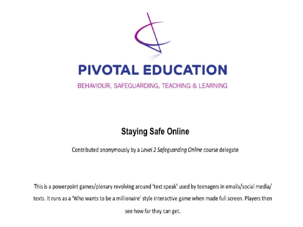 PPT - Staying Safe Online PowerPoint Presentation, free download - ID ...