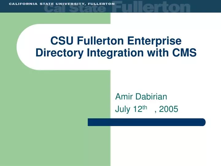 csu fullerton enterprise directory integration with cms
