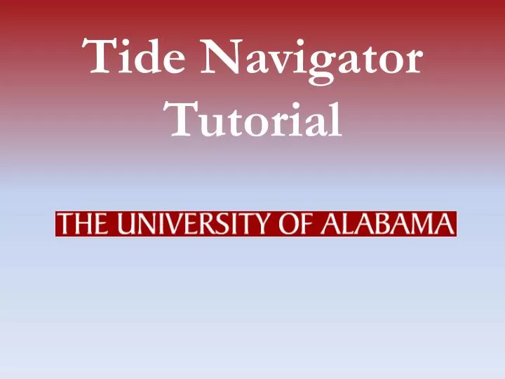 tide navigator tutorial