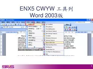 enx5 cwyw word 2003