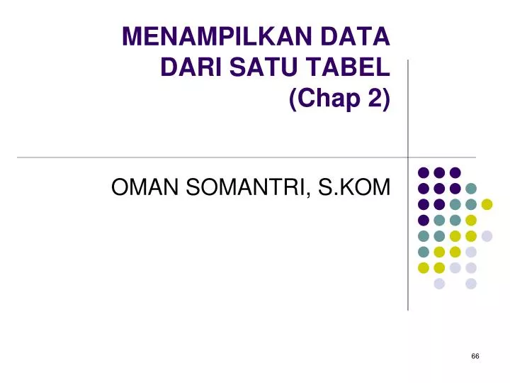 menampilkan data dari satu tabel chap 2