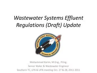 Wastewater Systems Effluent Regulations (Draft) Update