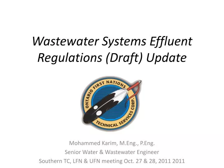 wastewater systems effluent regulations draft update