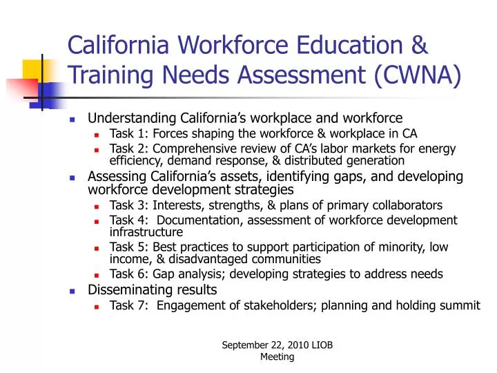 california workforce education training needs assessment cwna