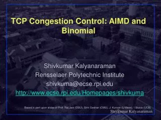 TCP Congestion Control: AIMD and Binomial