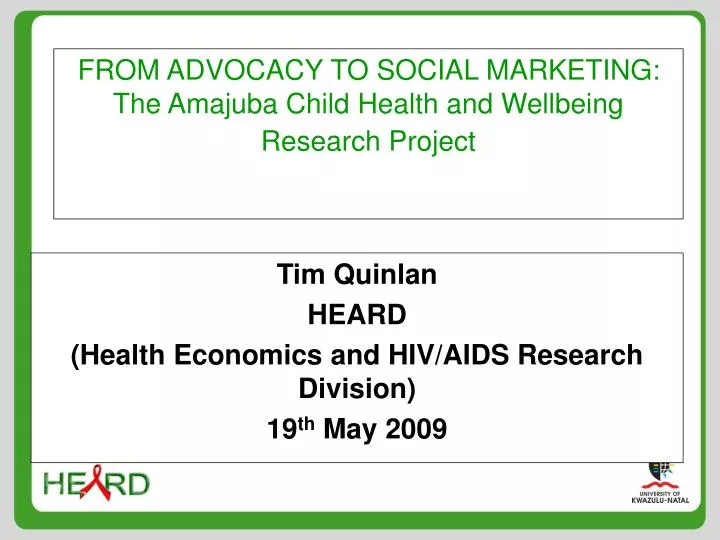 from advocacy to social marketing the amajuba child health and wellbeing research project