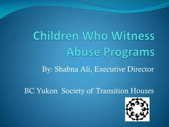 children who witness abuse programs