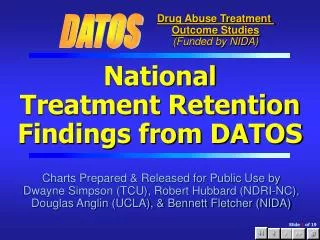 National Treatment Retention Findings from DATOS
