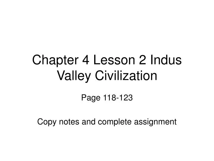 chapter 4 lesson 2 indus valley civilization