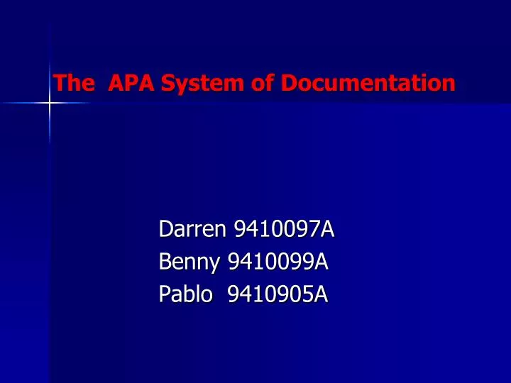 the apa system of documentation