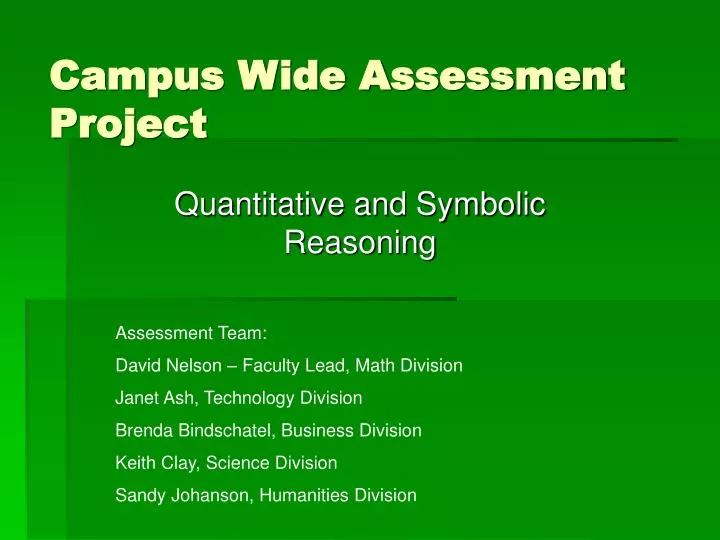 campus wide assessment project