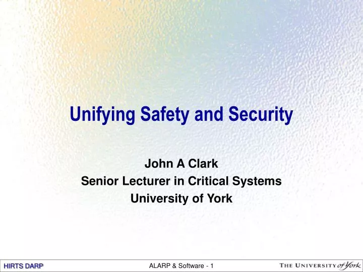 unifying safety and security