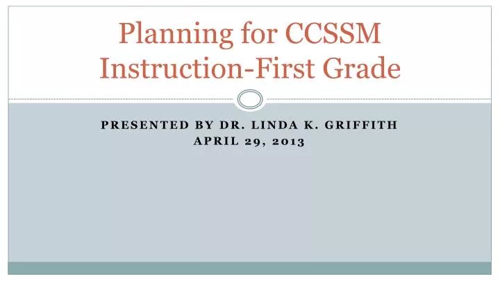 planning for ccssm instruction first grade