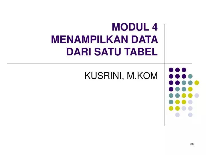 modul 4 menampilkan data dari satu tabel