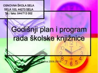 godi nji plan i program rada kolske knji nice