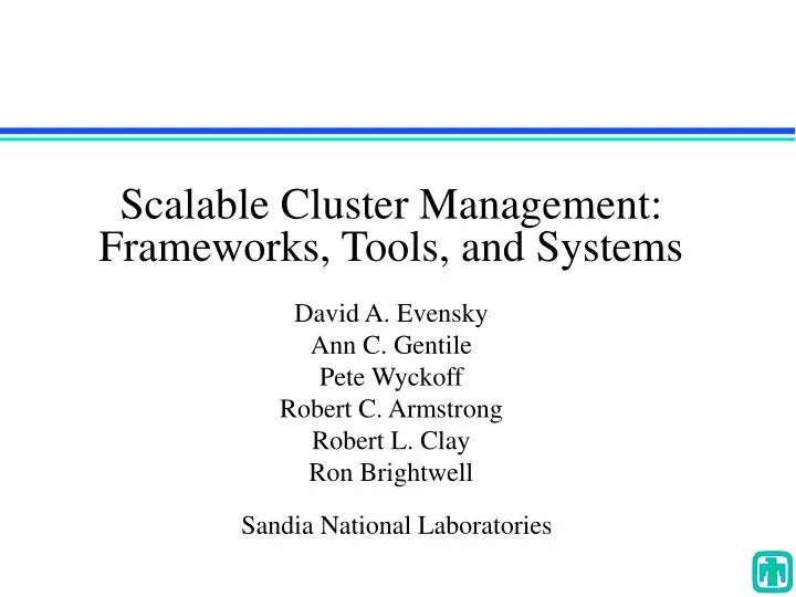 scalable cluster management frameworks tools and systems