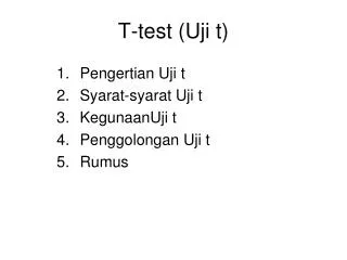 T-test (Uji t)