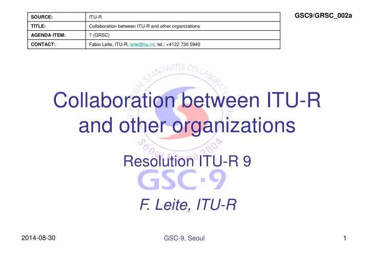 collaboration between itu r and other organizations