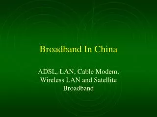 Broadband In China