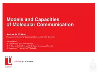 Models and Capacities of Molecular Communication