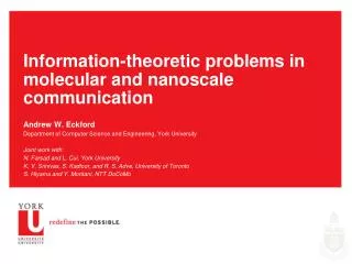 Information-theoretic problems in molecular and nanoscale communication