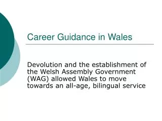 Career Guidance in Wales