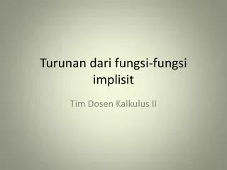 turunan dari fungsi fungsi implisit