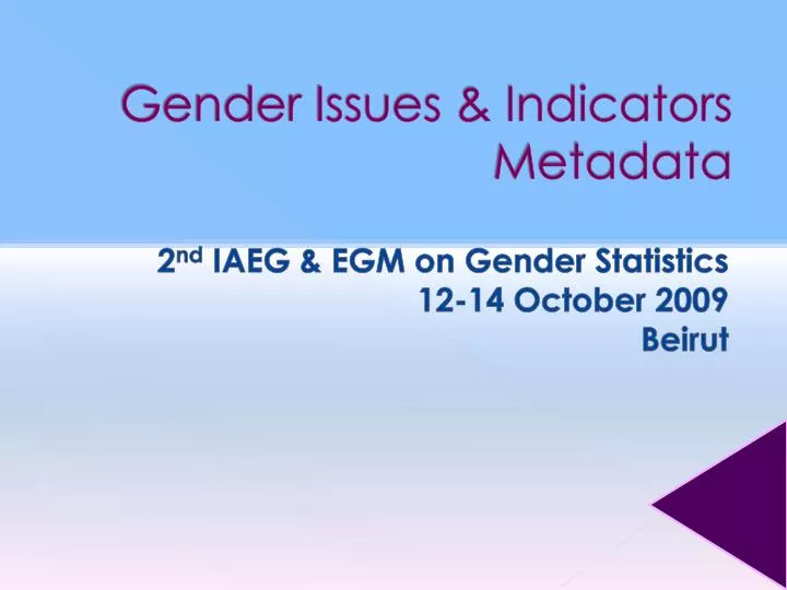 gender issues indicators metadata