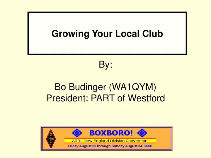 by bo budinger wa1qym president part of westford