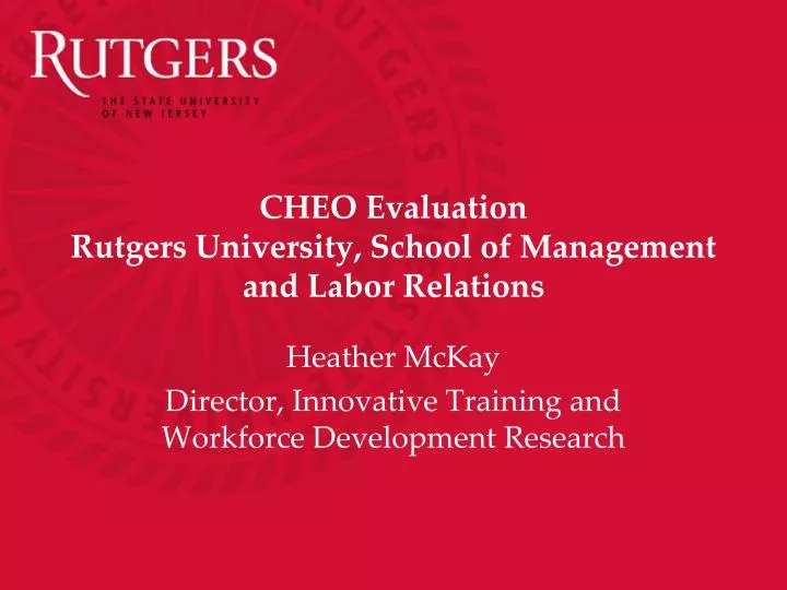 cheo evaluation rutgers university school of management and labor relations