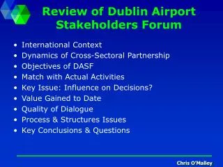 Review of Dublin Airport Stakeholders Forum