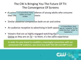The CW Is Bringing You The Future Of TV: The Convergence Of Screens