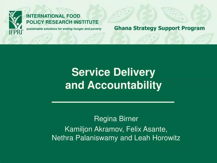 service delivery and accountability