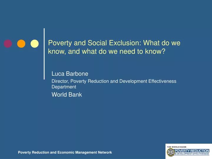 poverty and social exclusion what do we know and what do we need to know