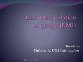 data manipulation language dml