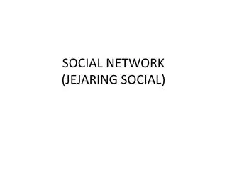 social network jejaring social