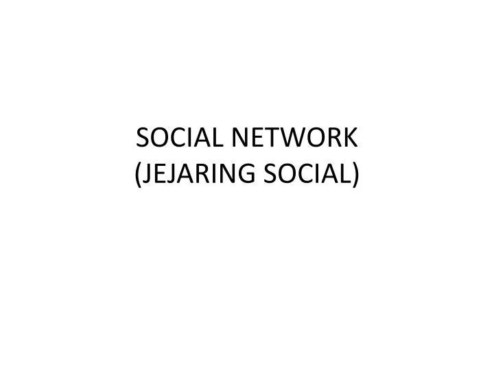 social network jejaring social