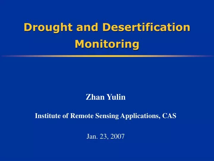 zhan yulin institute of remote sensing applications cas jan 23 2007