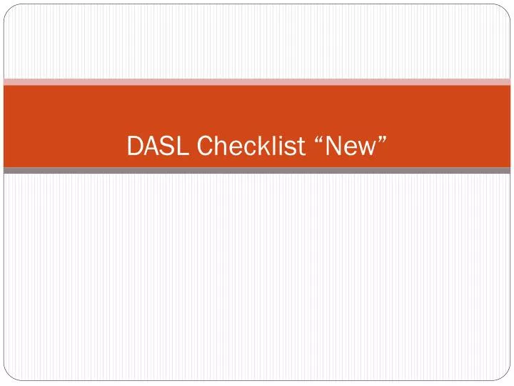 dasl checklist new