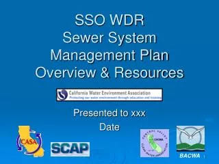 SSO WDR Sewer System Management Plan Overview &amp; Resources