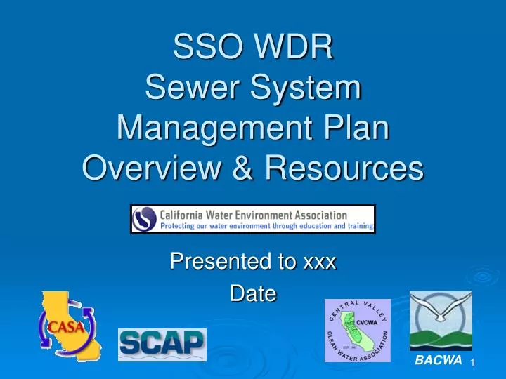 sso wdr sewer system management plan overview resources