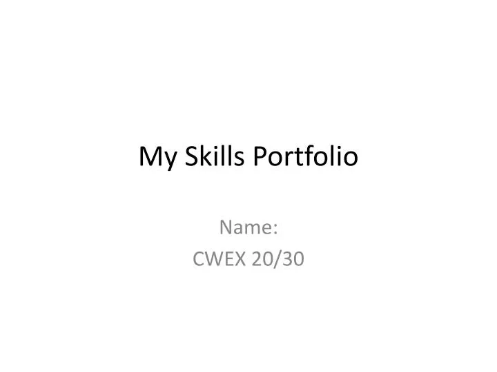 my skills portfolio