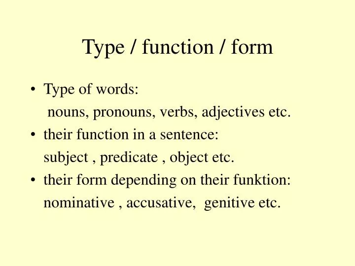 type function form