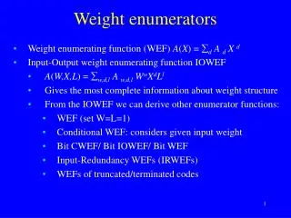 Weight enumerators