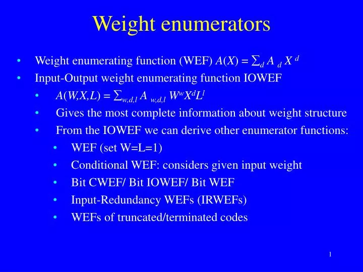 weight enumerators