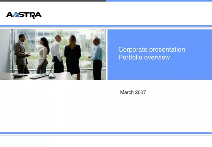 corporate presentation portfolio overview