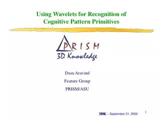 Using Wavelets for Recognition of Cognitive Pattern Primitives