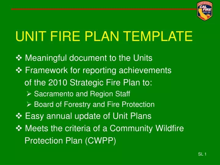 unit fire plan template